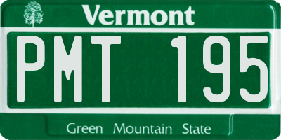 VT license plate PMT195