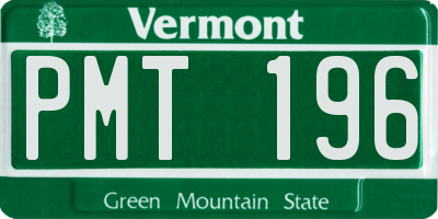 VT license plate PMT196