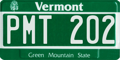 VT license plate PMT202