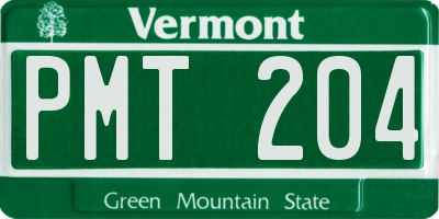 VT license plate PMT204