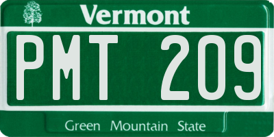 VT license plate PMT209