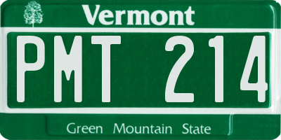 VT license plate PMT214