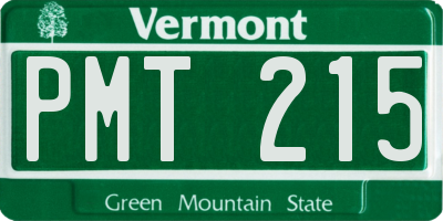 VT license plate PMT215