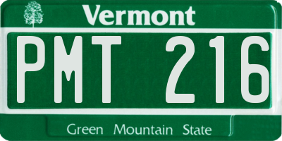 VT license plate PMT216
