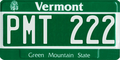 VT license plate PMT222