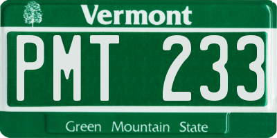 VT license plate PMT233