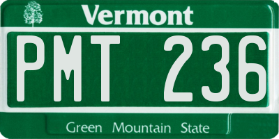VT license plate PMT236