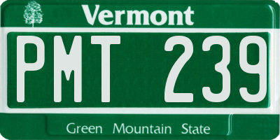 VT license plate PMT239