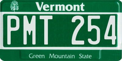 VT license plate PMT254