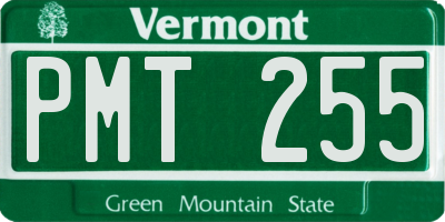 VT license plate PMT255