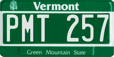 VT license plate PMT257