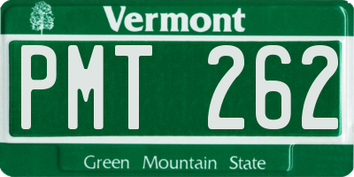 VT license plate PMT262