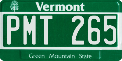 VT license plate PMT265