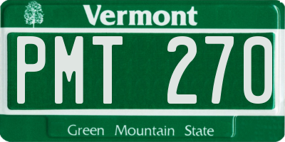 VT license plate PMT270