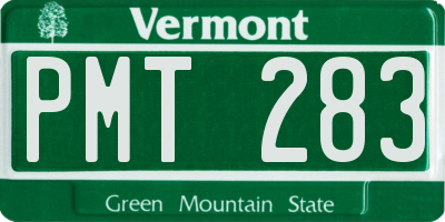 VT license plate PMT283