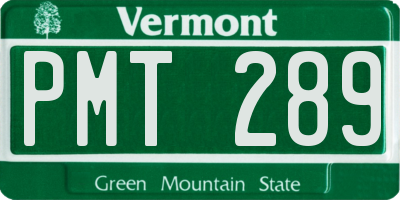 VT license plate PMT289