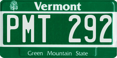 VT license plate PMT292