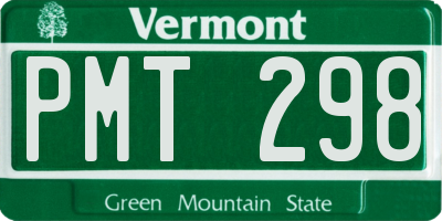 VT license plate PMT298