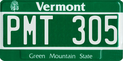 VT license plate PMT305