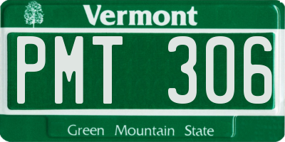 VT license plate PMT306