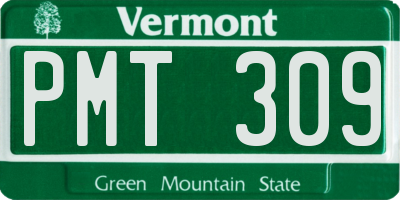 VT license plate PMT309