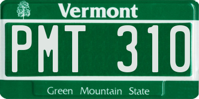 VT license plate PMT310