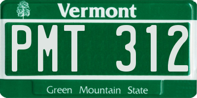 VT license plate PMT312