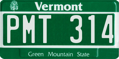 VT license plate PMT314