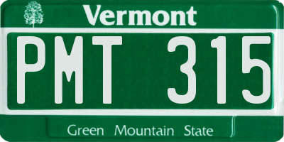 VT license plate PMT315