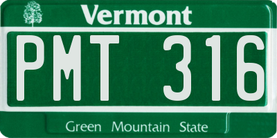 VT license plate PMT316