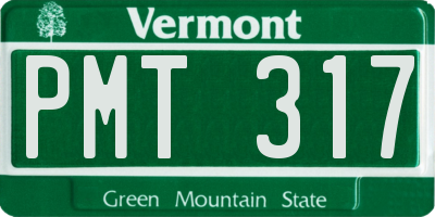 VT license plate PMT317