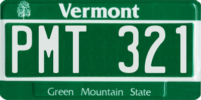 VT license plate PMT321