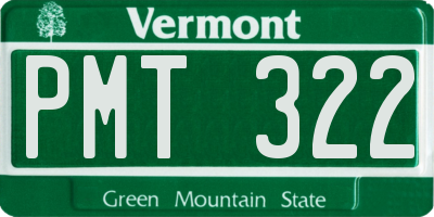 VT license plate PMT322