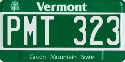 VT license plate PMT323