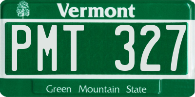 VT license plate PMT327