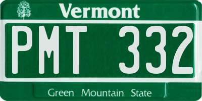 VT license plate PMT332