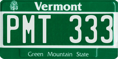 VT license plate PMT333