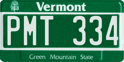 VT license plate PMT334