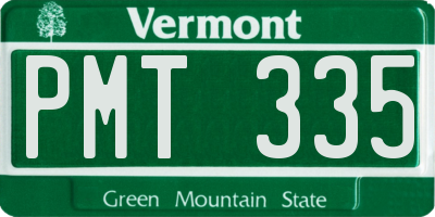 VT license plate PMT335