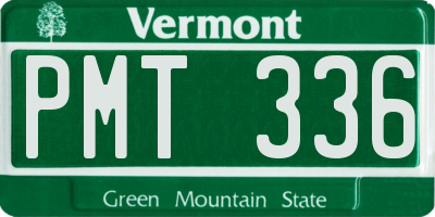 VT license plate PMT336