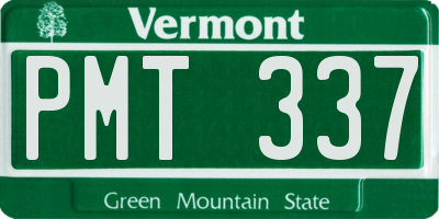 VT license plate PMT337
