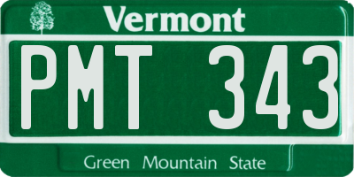 VT license plate PMT343