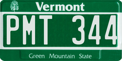 VT license plate PMT344