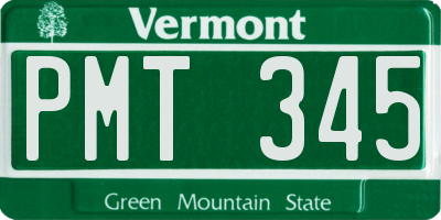VT license plate PMT345