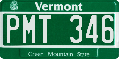 VT license plate PMT346