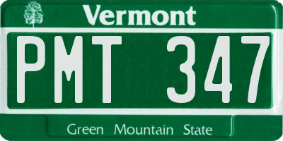VT license plate PMT347