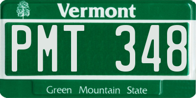 VT license plate PMT348
