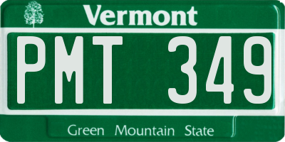 VT license plate PMT349