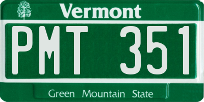 VT license plate PMT351
