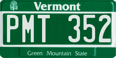 VT license plate PMT352